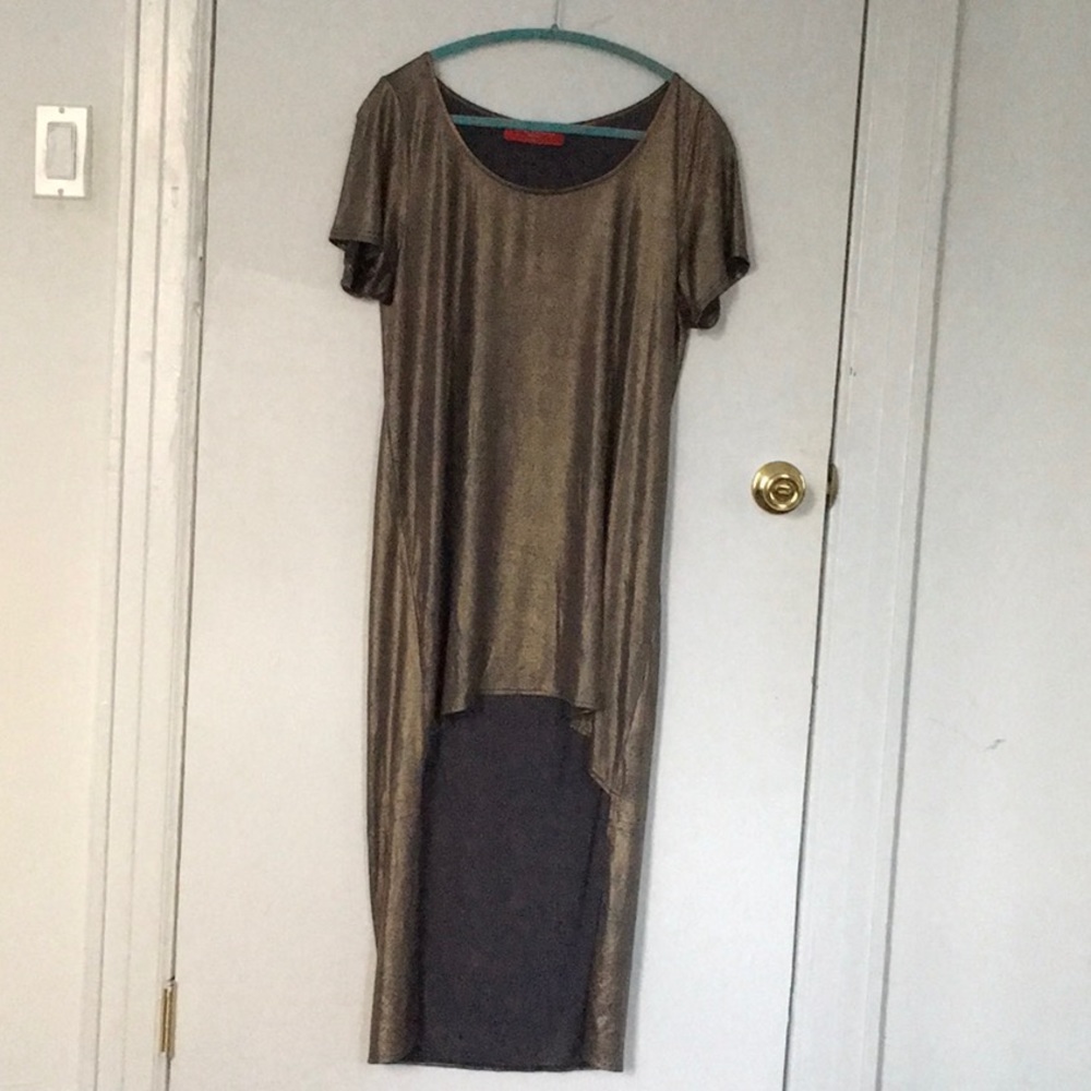 Akira gold high low dress